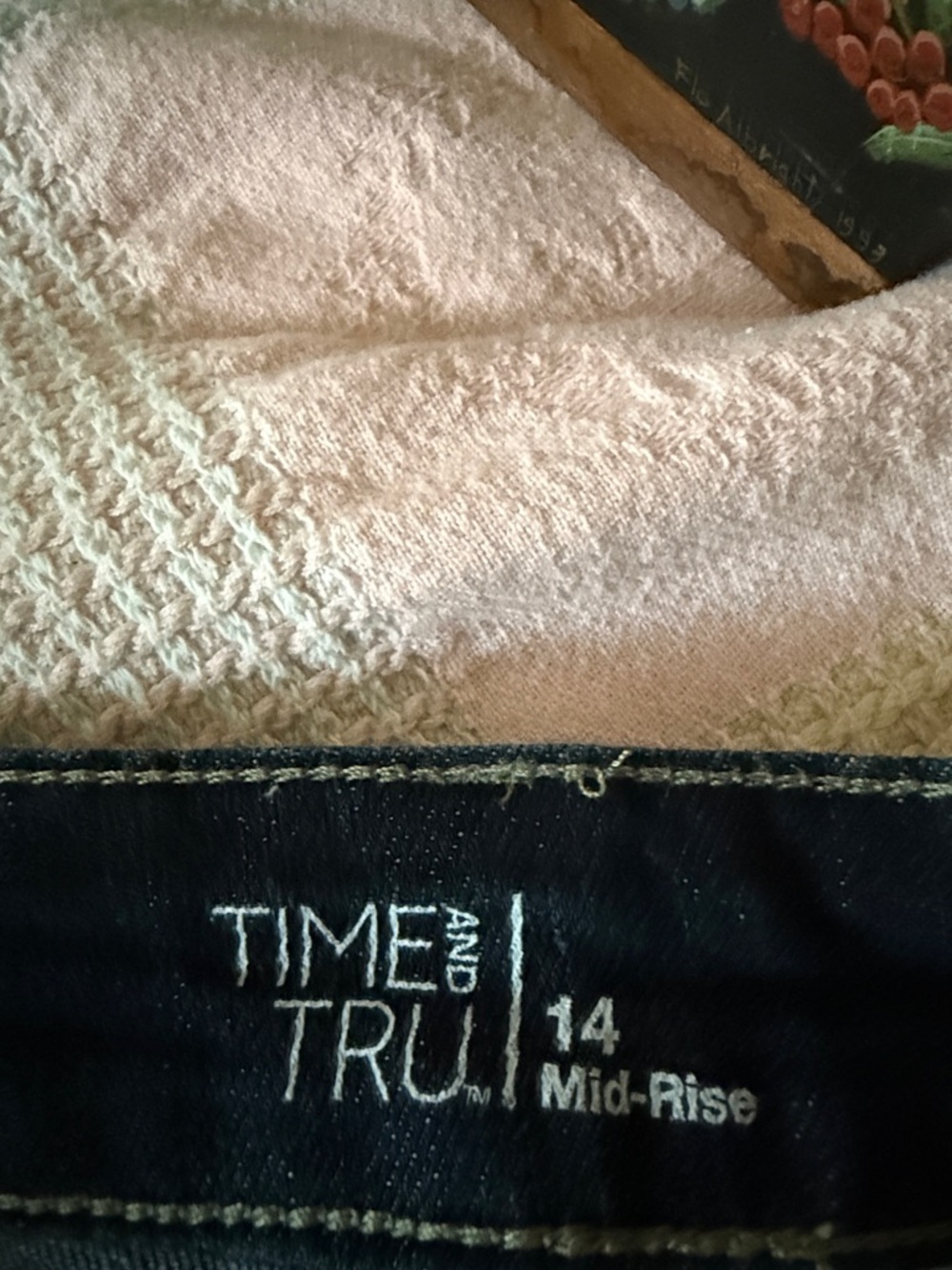 Time and Tru Dark Wash Denim Roll-Cuff Shorts - Picture 2 of 4